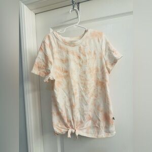 abercrombie kids White & Peach Tie-Dye Knot Front Tee - Size9/10
